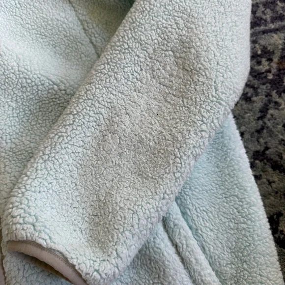 The North Face Kid’s Sherpa Mint Green Fleece Zip-Up Jacket - Picture 6 of 9